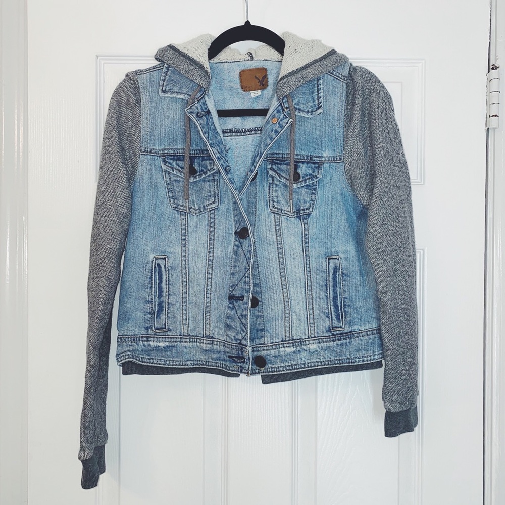 American Eagle Jean Jacket Hoodie